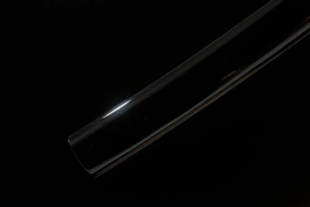 Bottom short saya closeup smooth paint solid wood sheath end cap