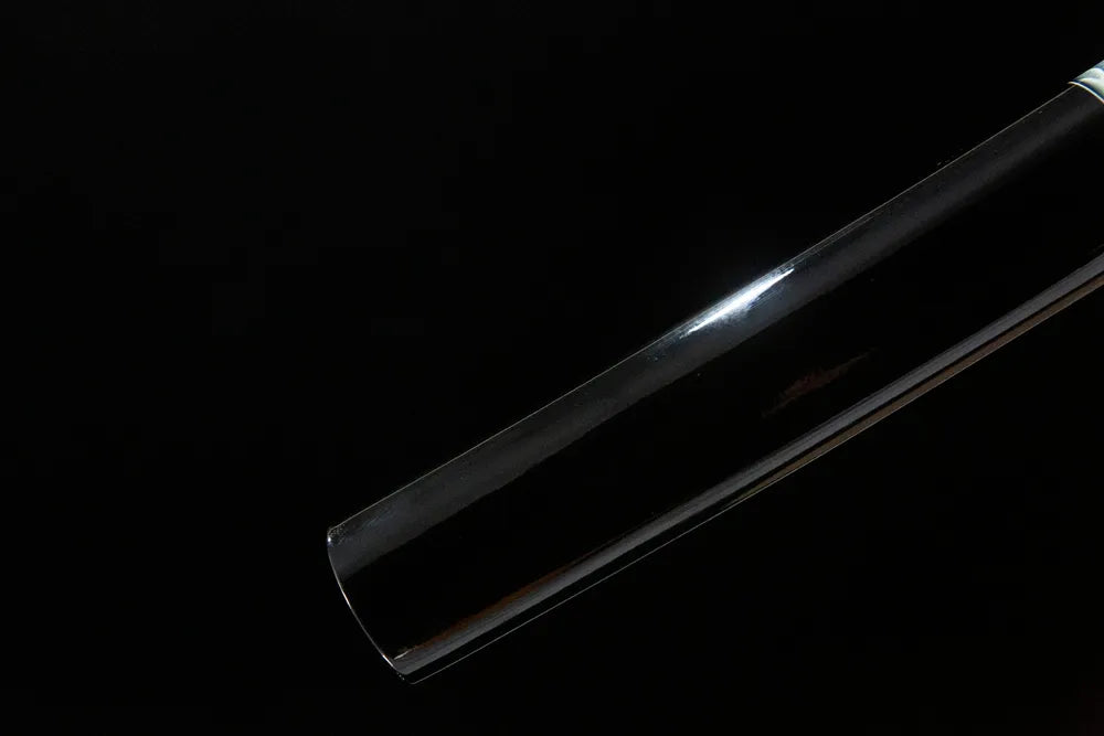 Bottom saya closeup smooth plain paint solid wood sheath end cap