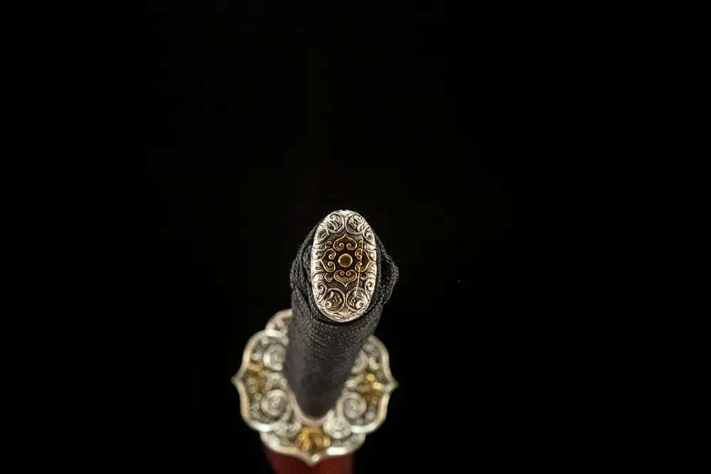 Kashira pommel cap The Firmament Tachi, solid copper smooth plain finish for historical tachi