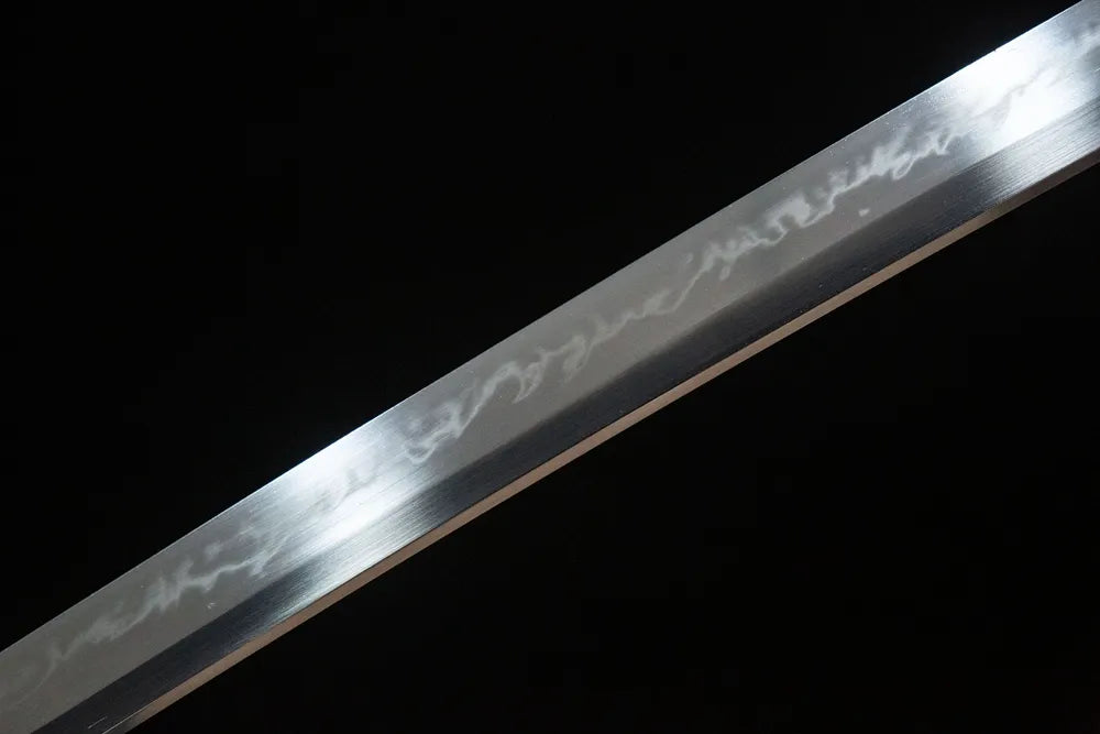 Middle blade detail Snow Prunus Mume Katana, layered three cedar temper line smooth taganeha polish surface