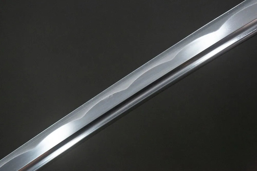 Middle blade detail Yamato Katana full single hi blood groove hand polished flat steel surface