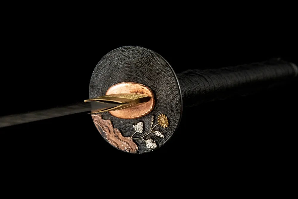 Front side hollow carved gold silver plated copper hand guard