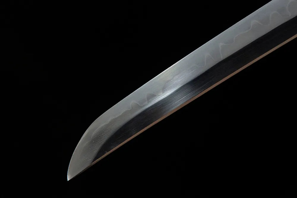 Kissaki tip closeup fully polished lightweight cutting edge