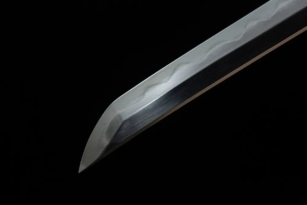 Lotus Heart Katana blade tip detail, real yokote sharp cutting edge premium steel