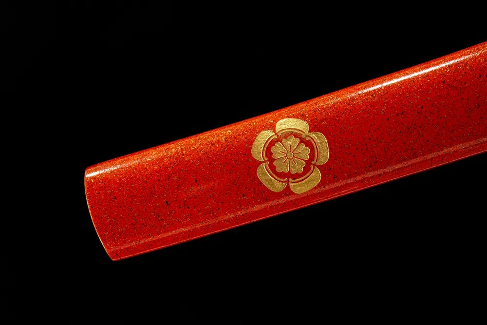 Bottom saya closeup smooth solid wood paint sheath end cap