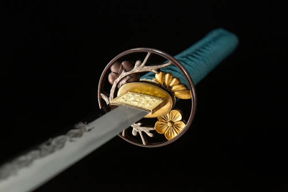 Front side hollow carved gold silver plated copper hand guard