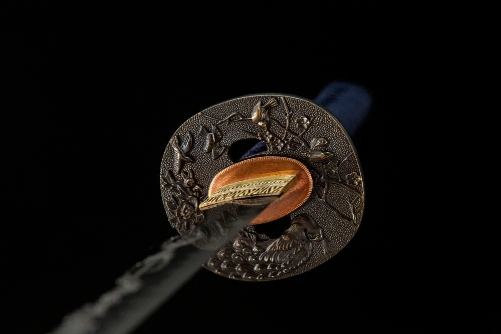 Front side round plain solid copper hand guard for plover katana