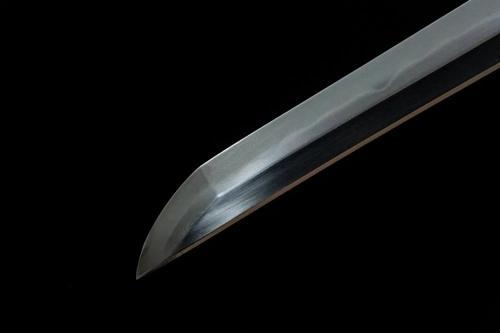Time Katana blade tip detail, real yokote sharp cutting edge folding steel