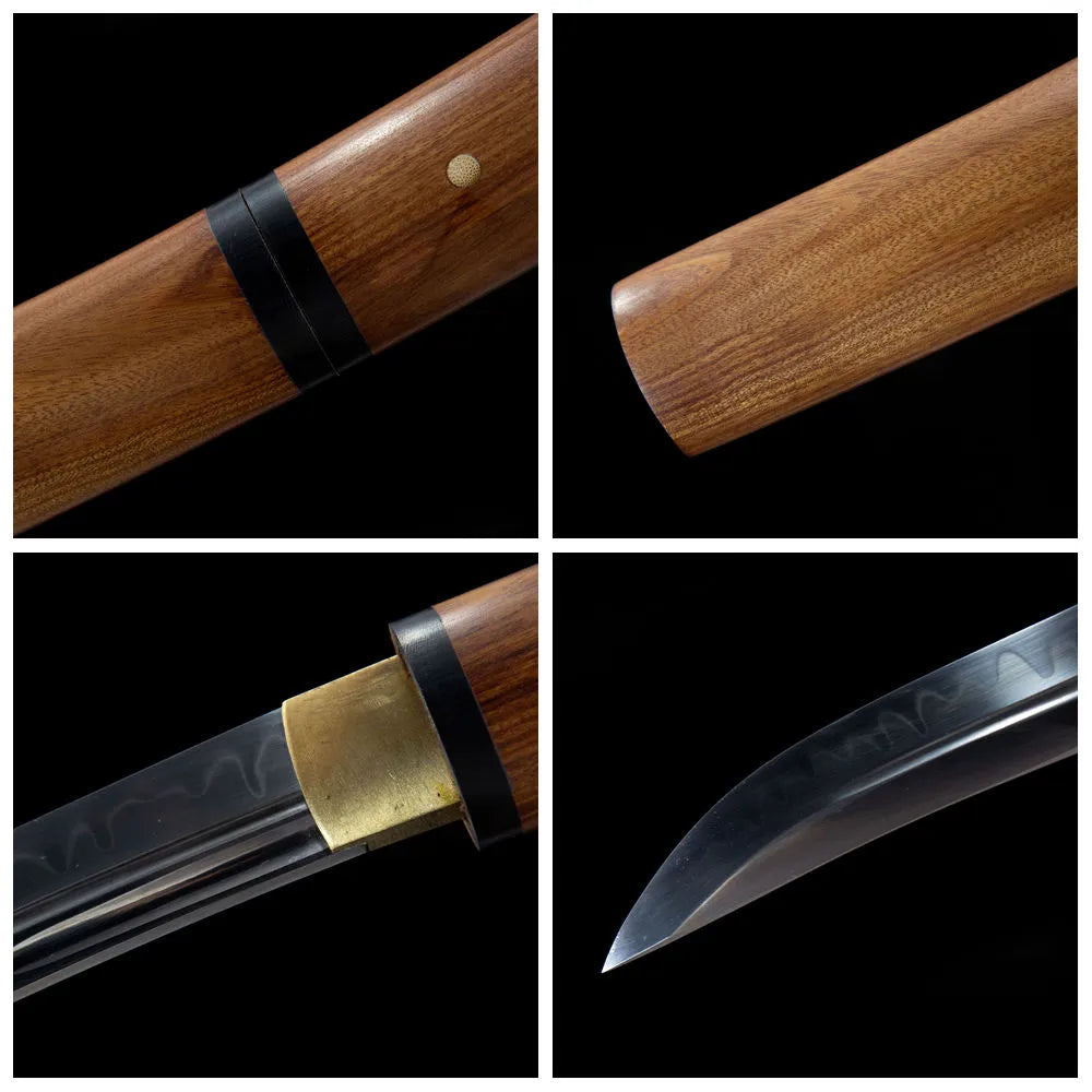4-grid collage of tactical tanto parts