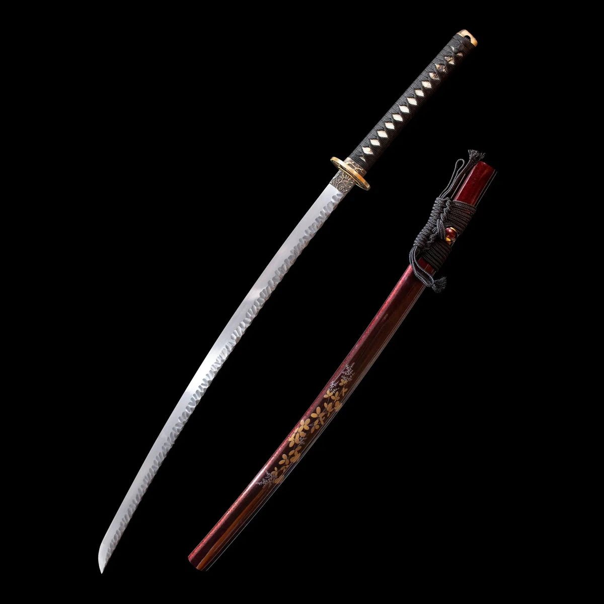 Stone grain damascus katana 