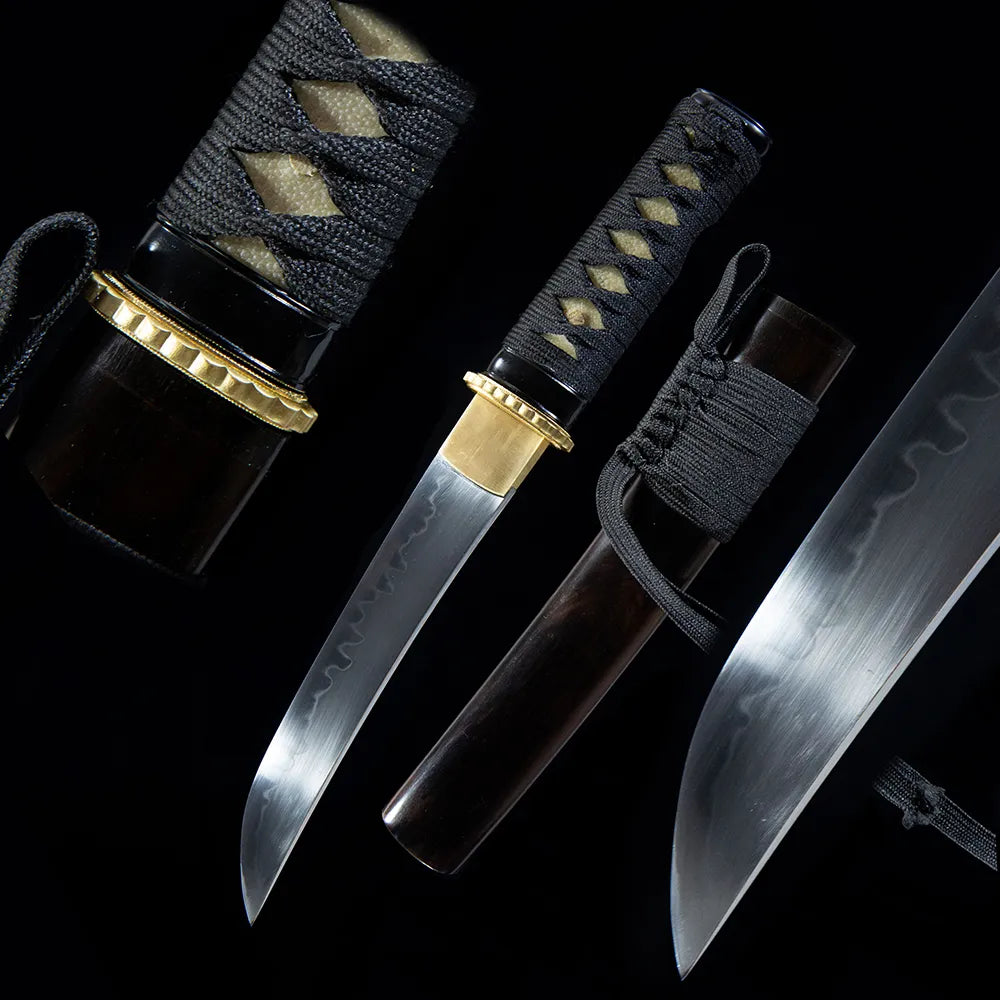 Full ebony wood tanto complete set shot