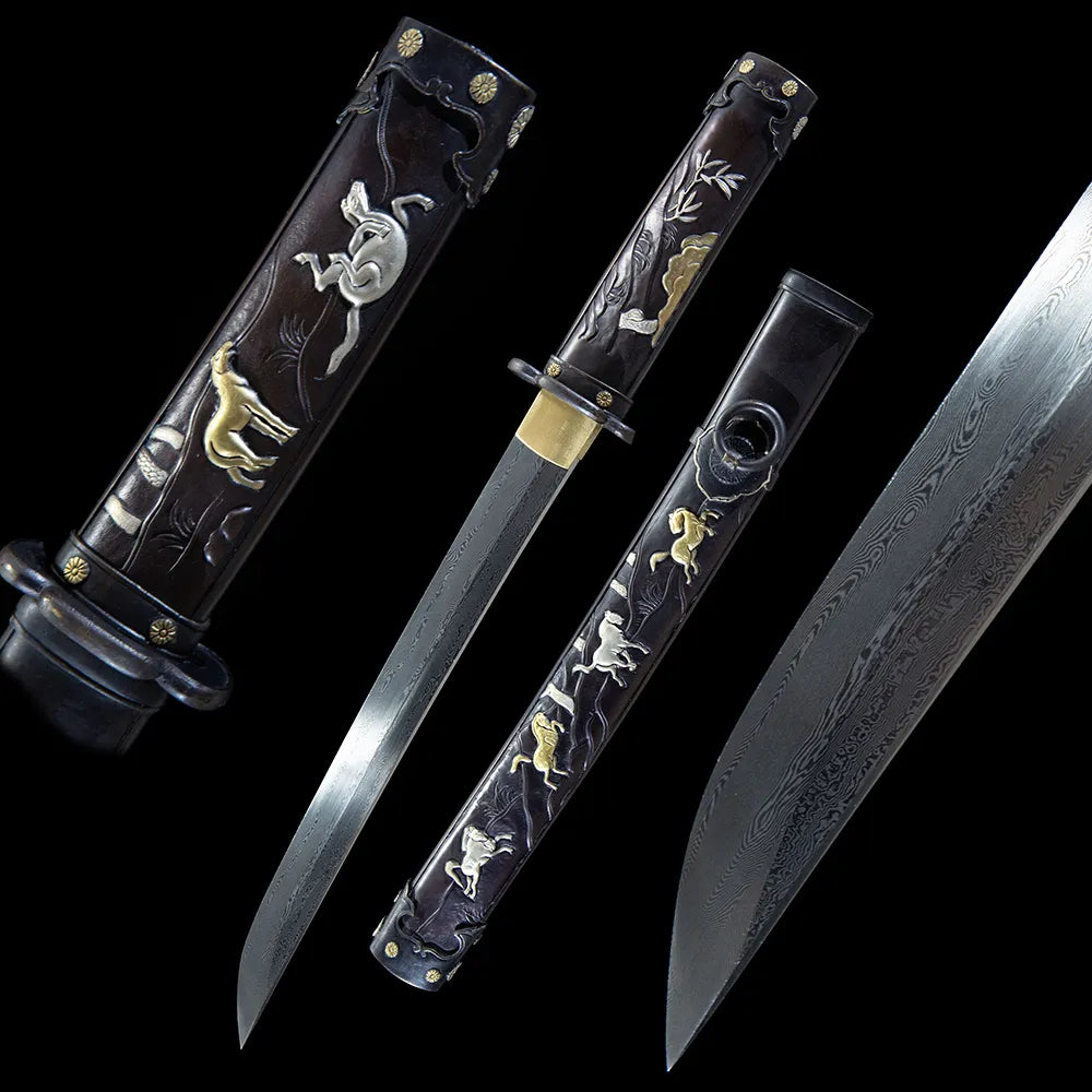 Full eight horse relief tanto complete set shot