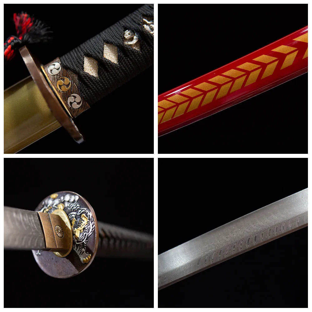 4-grid collage tiger metal & blade close-ups
