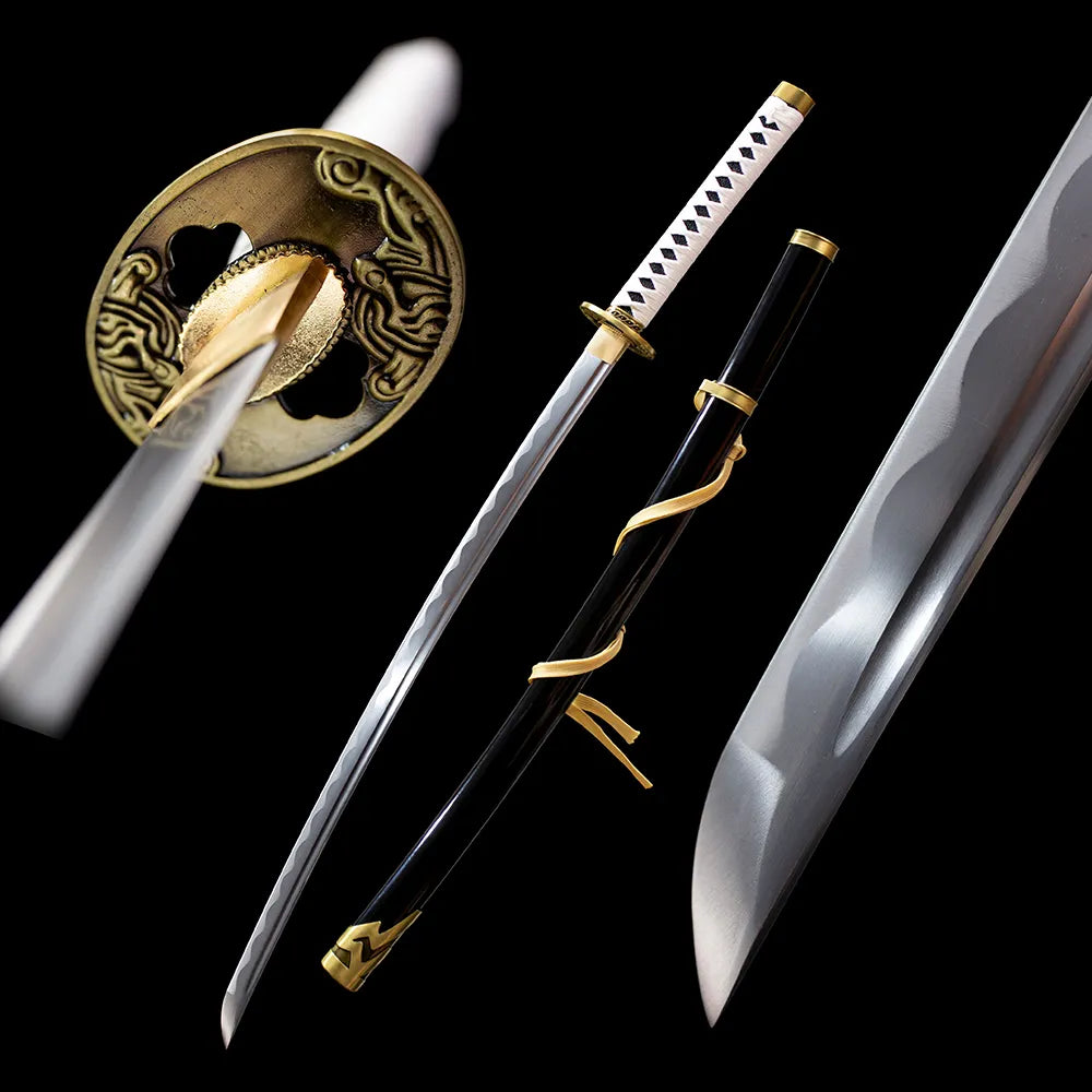 Vergil Yamato Devil May Cry katana separated silver blade dark‑grey saya full studio shot