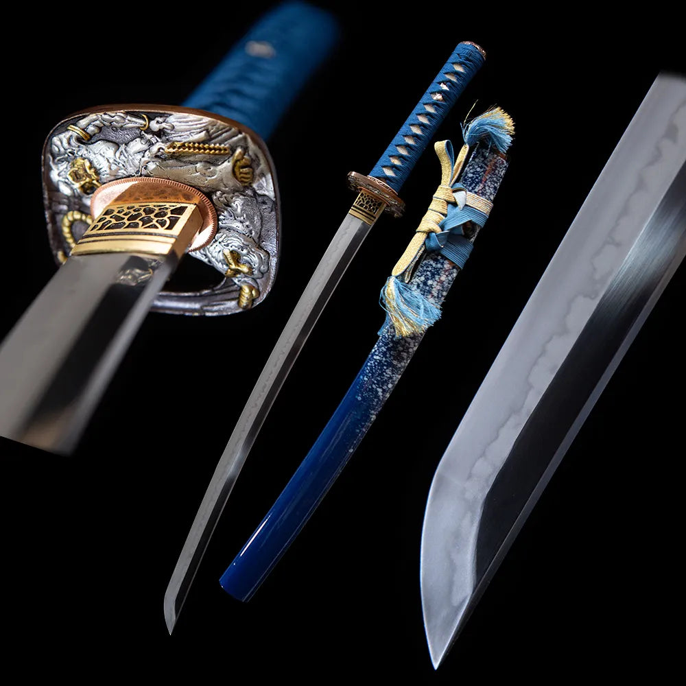 Full light wakizashi unsheathed & sheathed full shot