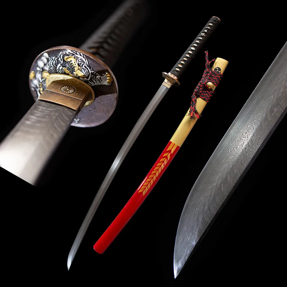 Fierce Tiger katana unsheathed full set shot