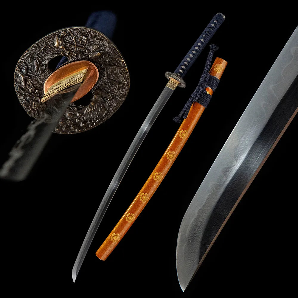 Plover Katana, T10 Clay Temper Gunome Hamon Plain Solid Copper Disassemblable Budget Samurai Sword