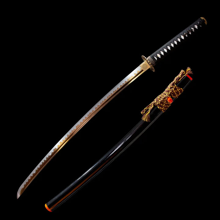 Black katana with golden blade