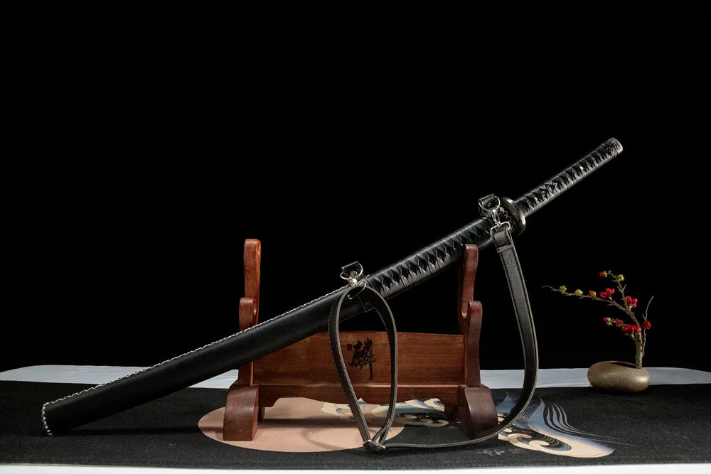 Affordable Walking Dead replica katana unsheathed 45 degree angle view