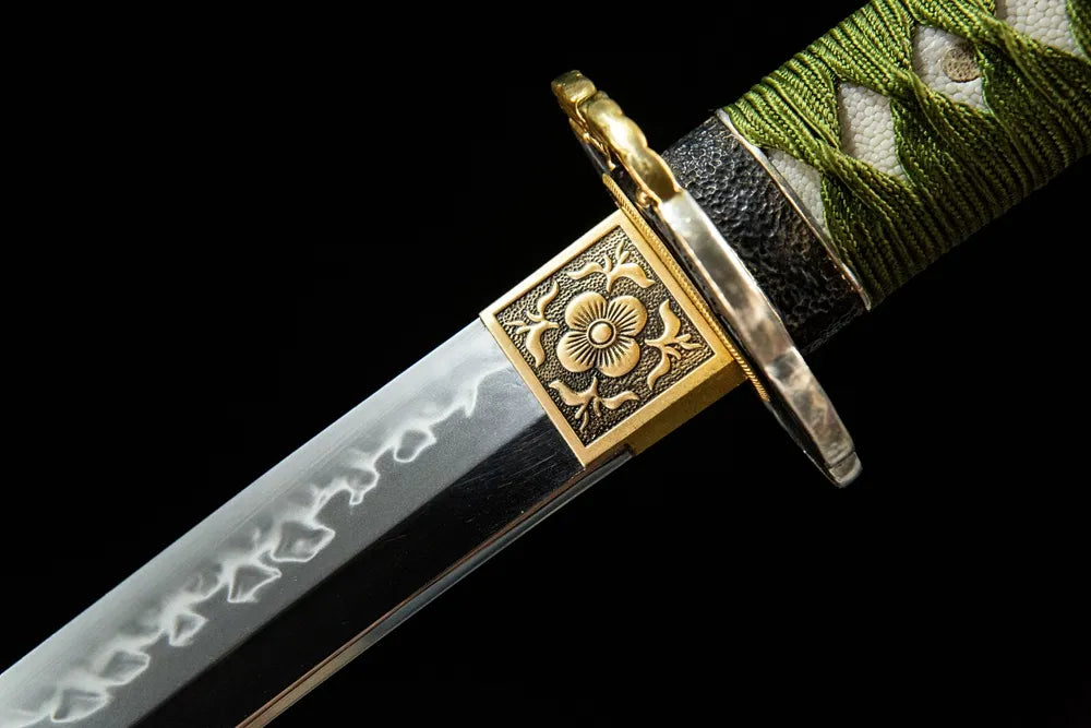 Floating Clouds Katana blade upper section near tsuba cloud engraving