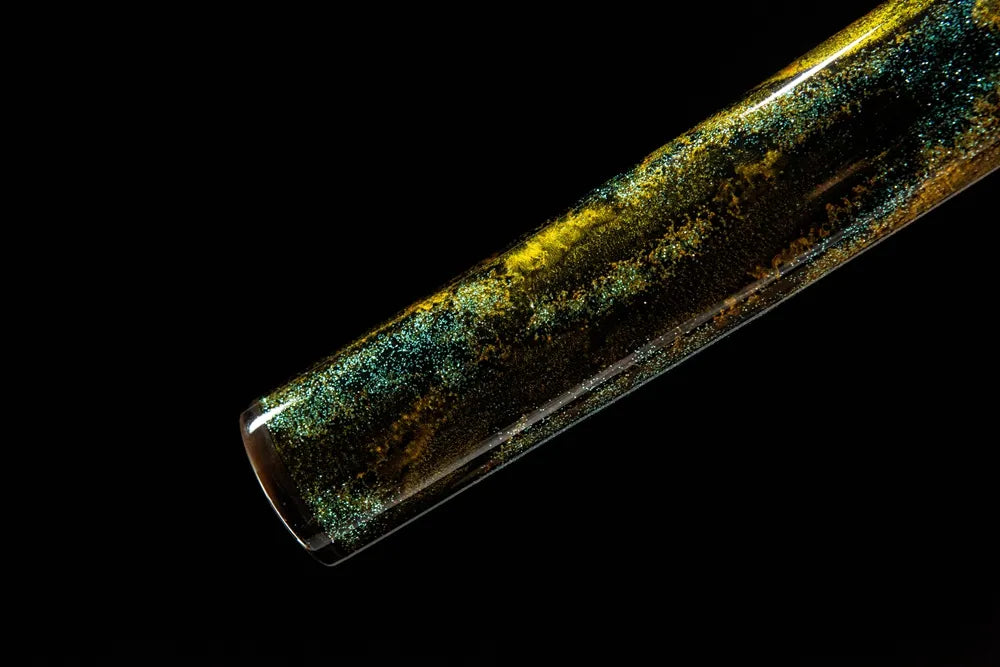 Floating Clouds Katana saya lower section kojiri scabbard tip closeup