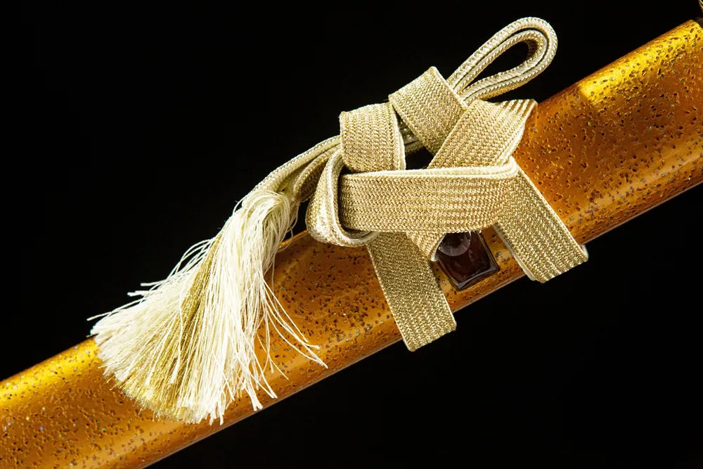 Patteraless Katana Japanese style silk sageo cord closeup