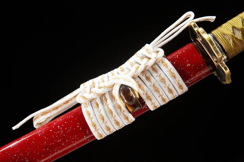 Unprecedented Katana exquisite thick sageo cord closeup detail