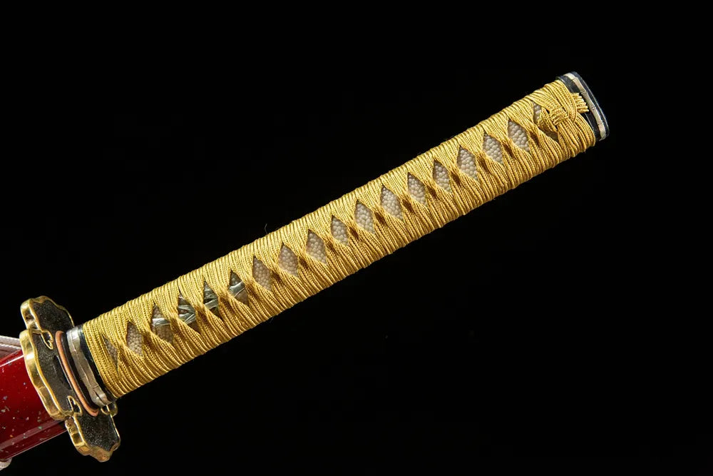 Unprecedented Katana full handle real ray skin silk wrap