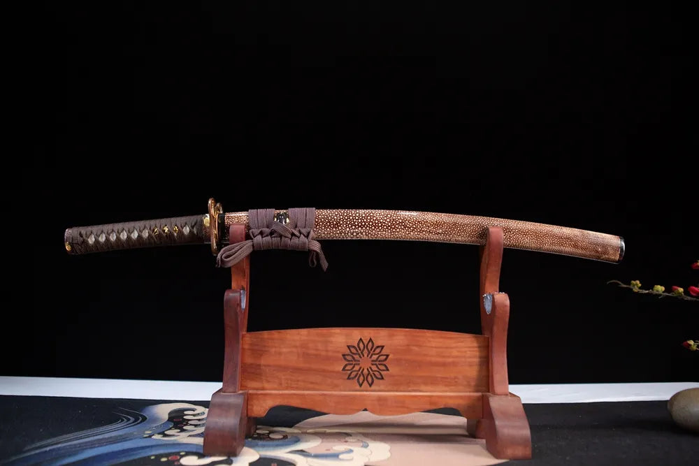 Horizontal display sheathed mid samurai sword