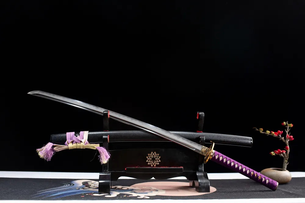 45 angle open full size purple wrap clover sunflower katana