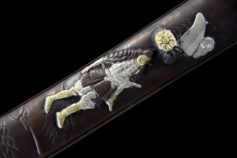Mid warrior carved dark wood sheath
