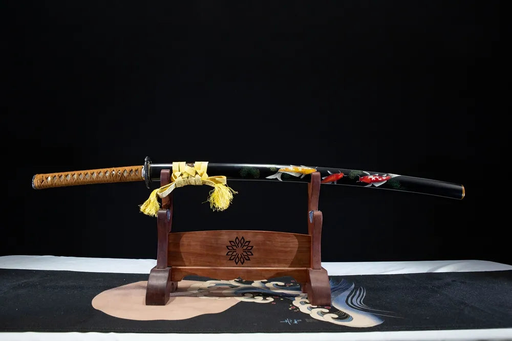 Horizontal fully sheathed koi sword shot