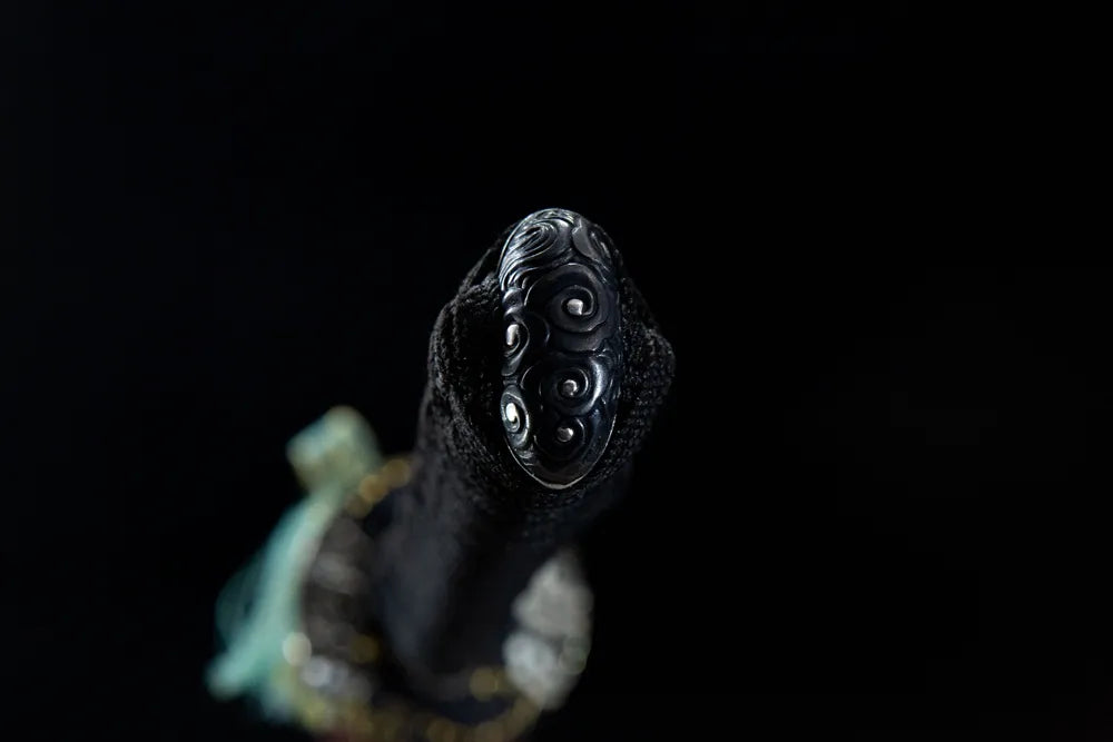 Kashira pommel cap full 3D roaring dragon gilded copper terminal fitting