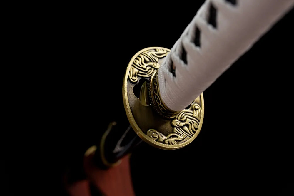 Reverse smooth unpatterned silver alloy tsuba surface