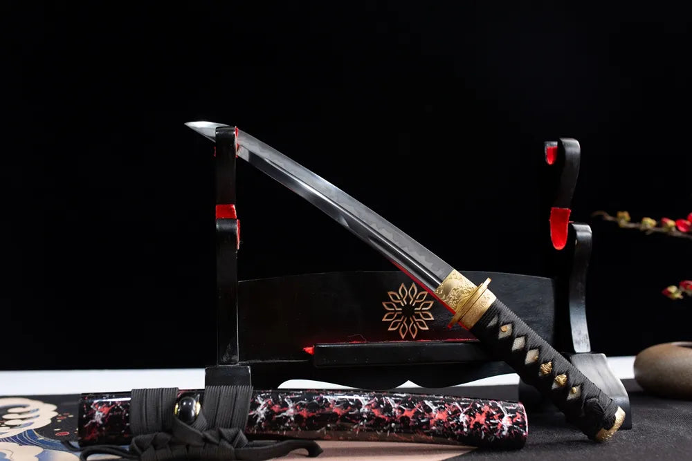 45 angle open full set compact time themed wakizashi