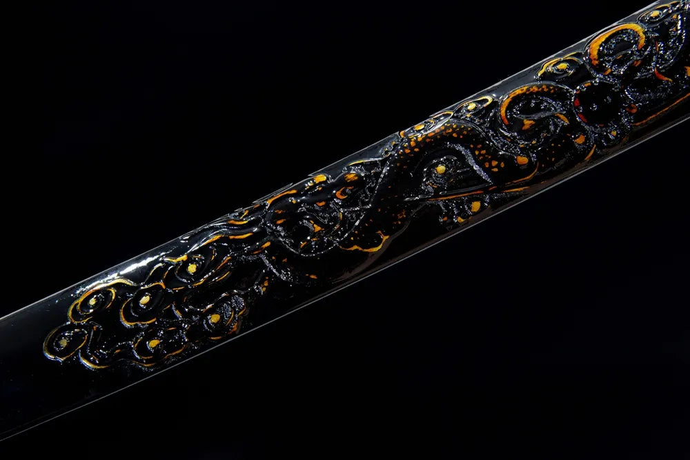 Mid carved solid wood sheath texture
