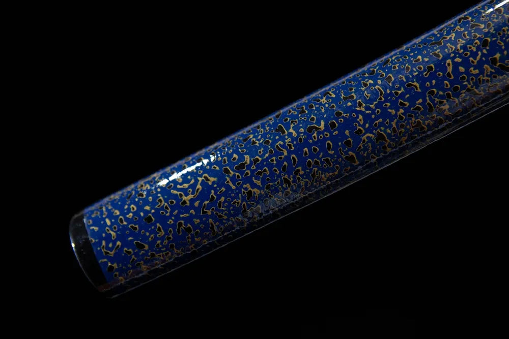 Bottom smooth blue speckle saya end cap
