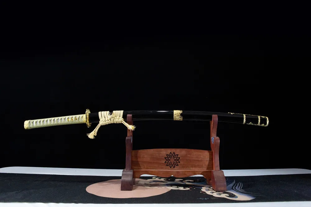 Horizontal front display 3D gilded new dragon disassemblable long T10 gunome collectible tachi