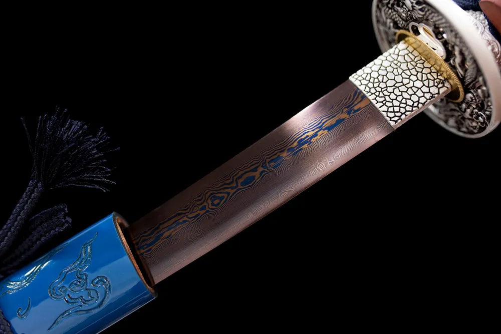 Blood‑Plum‑Katana – Damascus Forged Japanese Plum‑Blossom Art Collectible Samurai Sword