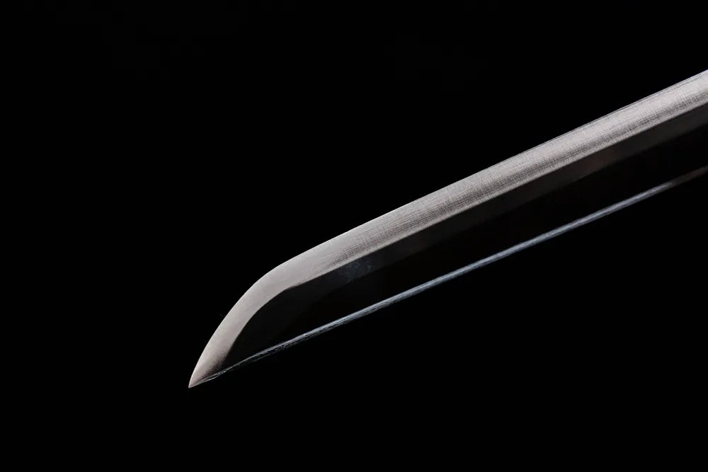 Sharp straight grass sword tip black version close-up