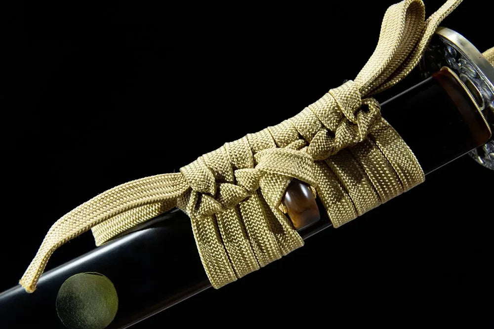 Beige woven sage cord close-up