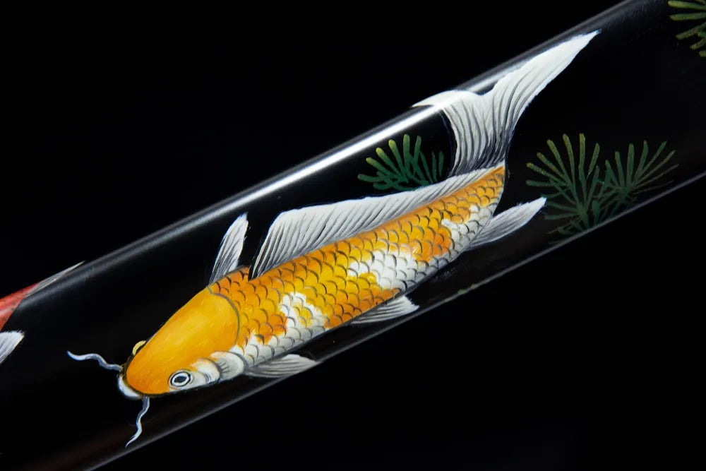 Mid sheath hand painted red gold koi