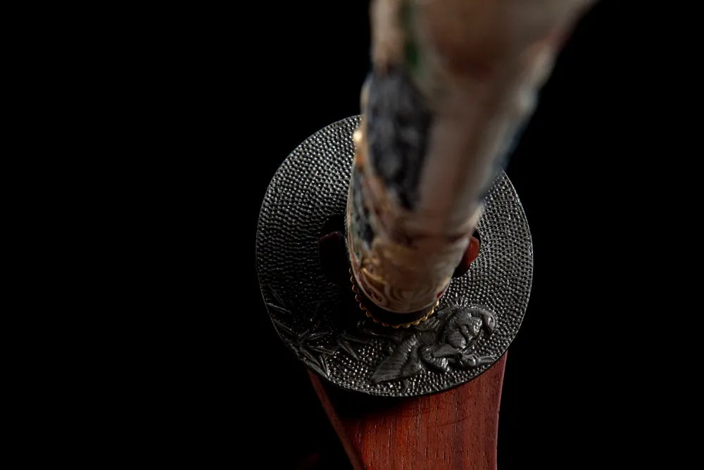 Reverse side thick matte black iron anti-rust tsuba base
