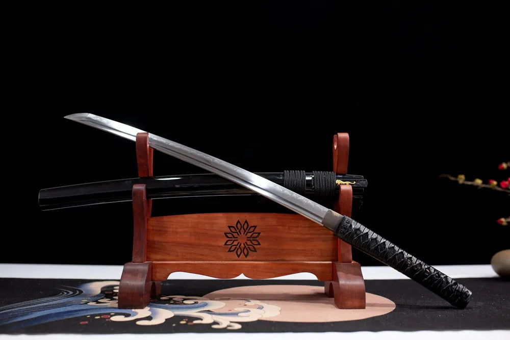 45 angle open full set black dragon mini side sword wood rack shot