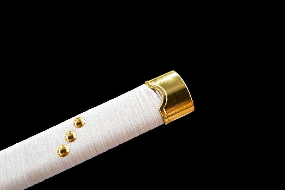 Top gold‑plated kashira pommel front close‑up