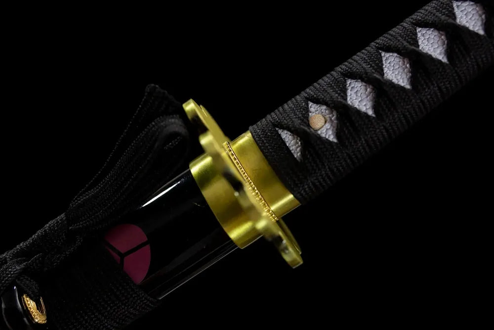 Matte black alloy fuchi grip ring macro close up