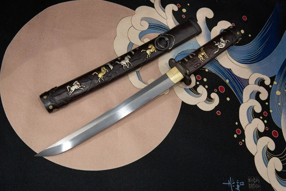 45 angle open mini samurai blade full view