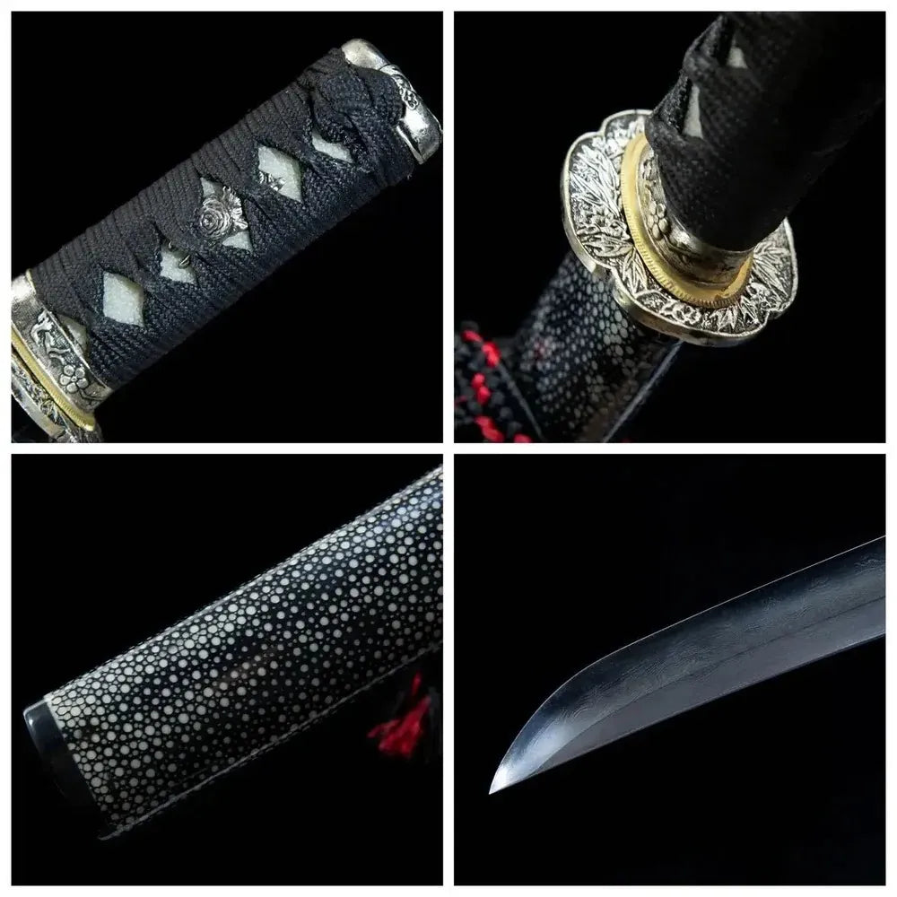 4-grid close-up collage plum tanto parts