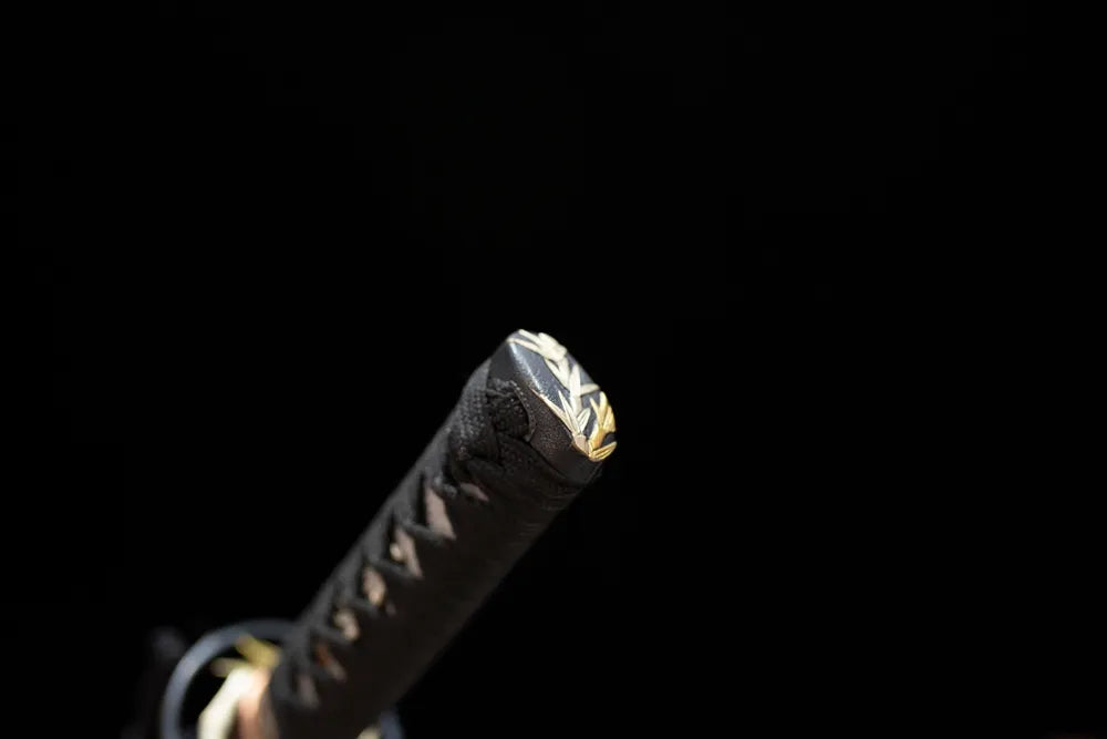 Bamboo‑joint‑relief matte‑silver alloy fuchi grip‑ring macro close‑up
