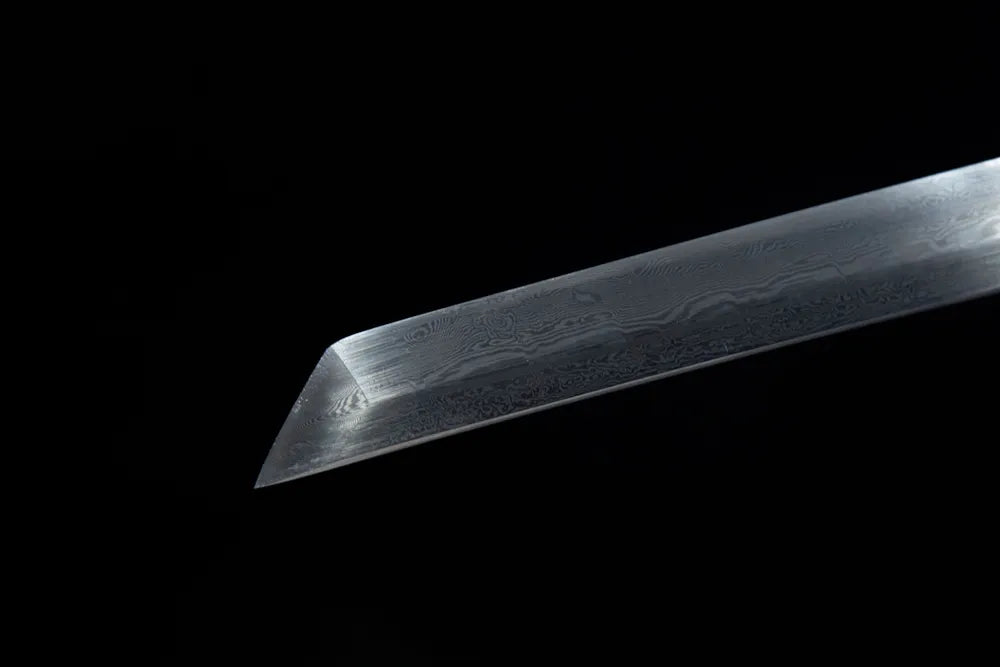 Sharp tanto kissaki tip close view